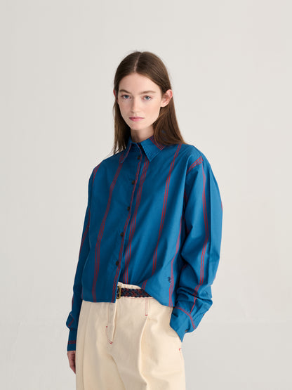 Prussian Blue Stripe Shirt