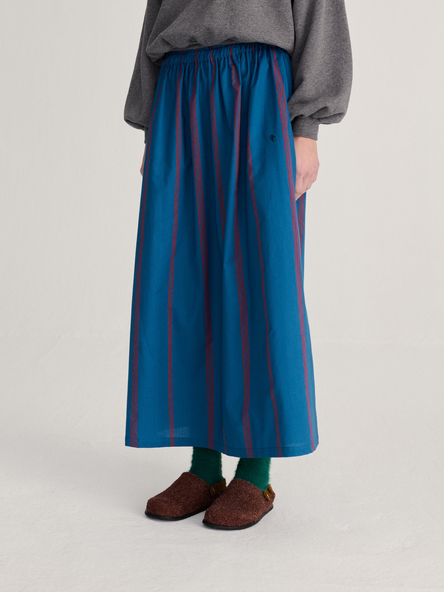 Prussian Blue Stripe Skirt