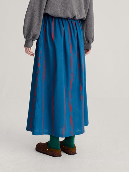 Prussian Blue Stripe Skirt