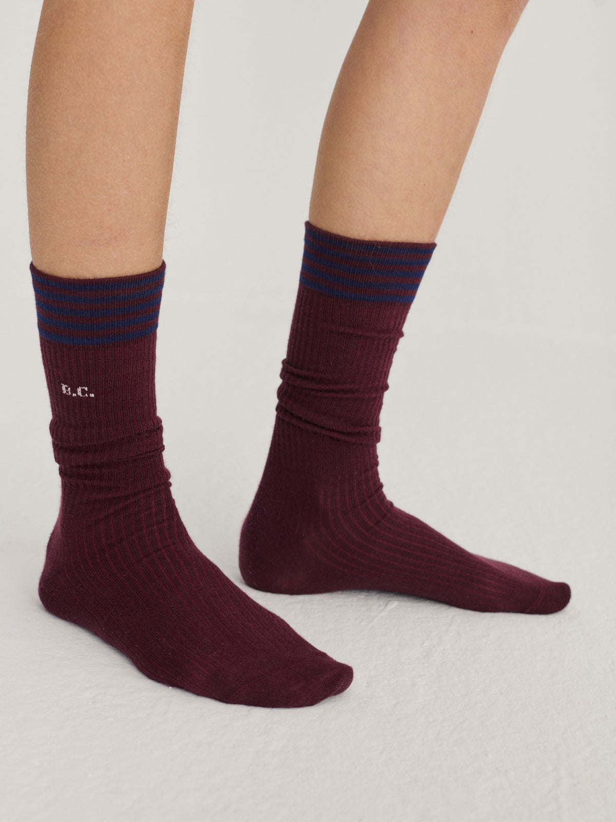 Knit Long Socks: Burgundy