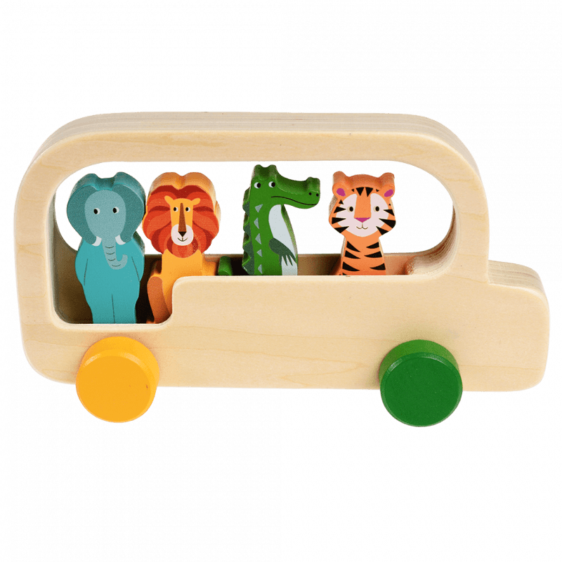 Wooden Bus Toy- Colourful Creatures