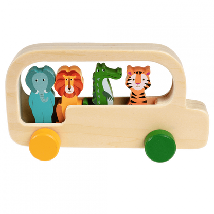 Wooden Bus Toy- Colourful Creatures