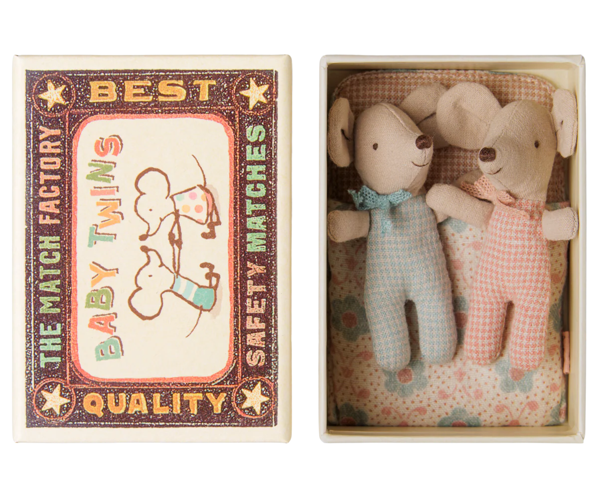 Twin Baby Matchbox Mice - Checker