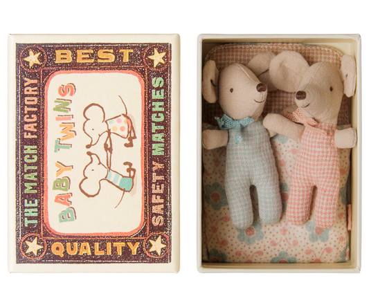 Twin Baby Matchbox Mice - Checker