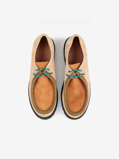 Colour-Block Suede Lace Up Shoes