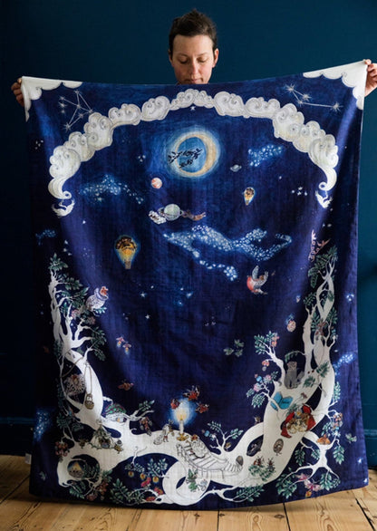 Space Above The Ground Reversible Baby Muslin - Large