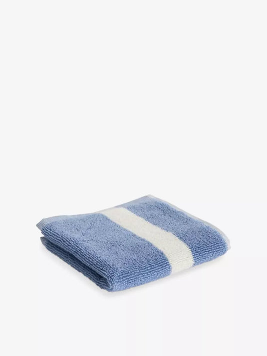 Stripe Cotton Wash Cloth - Dusty Blue