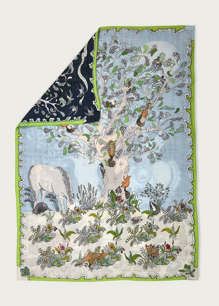 Enchanted Forest Reversible Baby Muslin - Large