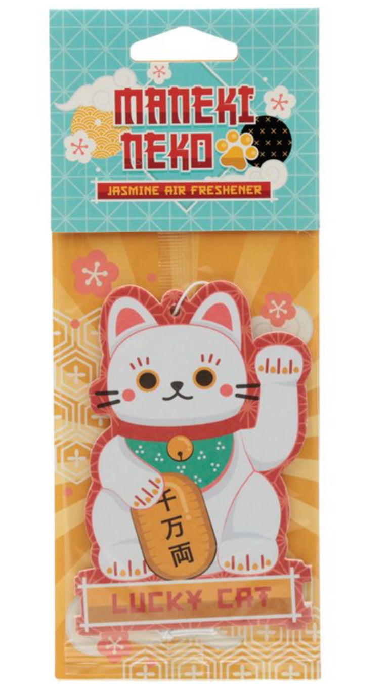 Jasmine White Maneki Neko Lucky Cat Air Freshener