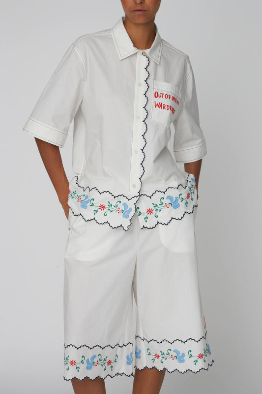 Coloured Embroiderd Oversized Shirt