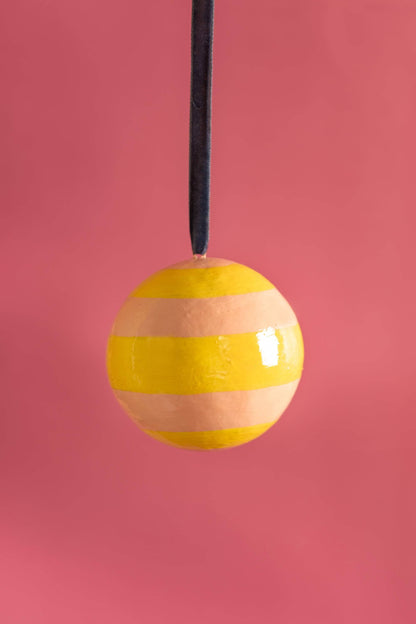 Rhubarb & Custard Striped Bauble