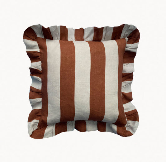 Cinnamon & Oyster Stripe Cushion