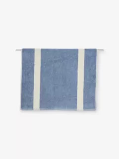 Stripe Cotton Bath Mat - Dusty Blue