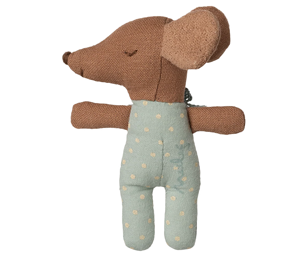 Sleepy/ Wakey Baby Mouse In Matchbox - Blue