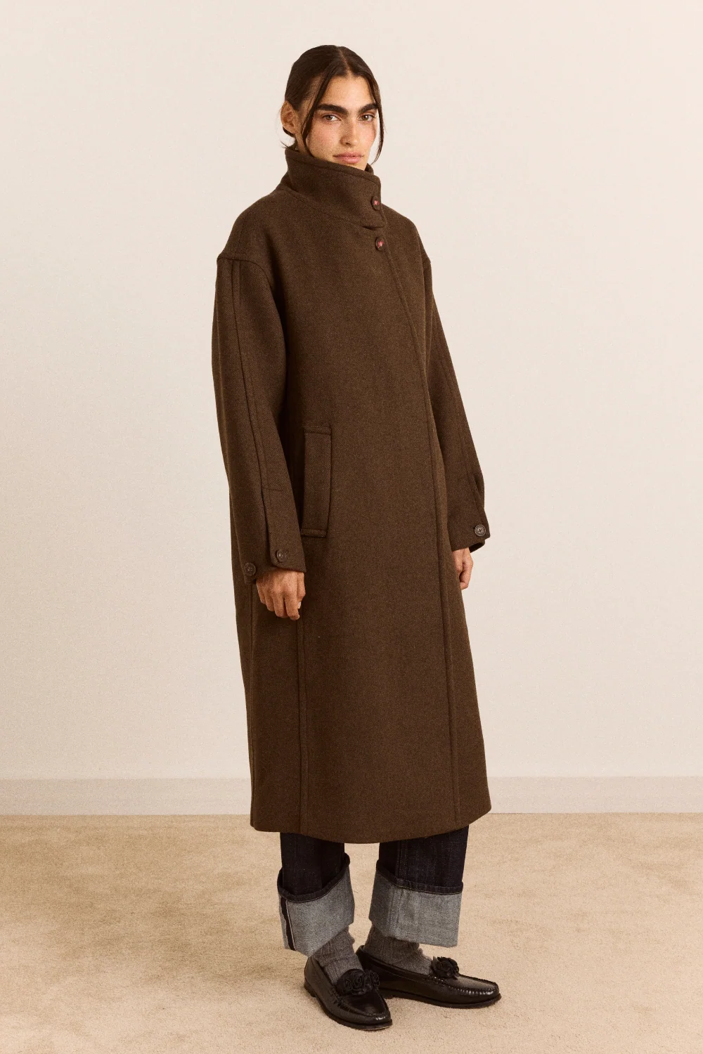 Agnes Wool Coat - Chocolate