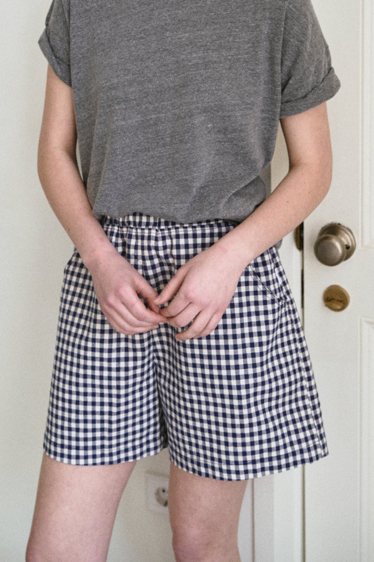 City Short - Navy Gingham