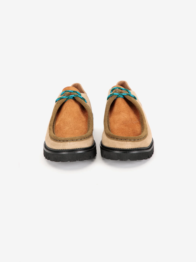 Colour-Block Suede Lace Up Shoes