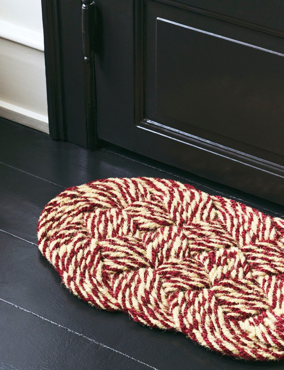 Coco Door Mat Swirl - Bordeaux and Off-white
