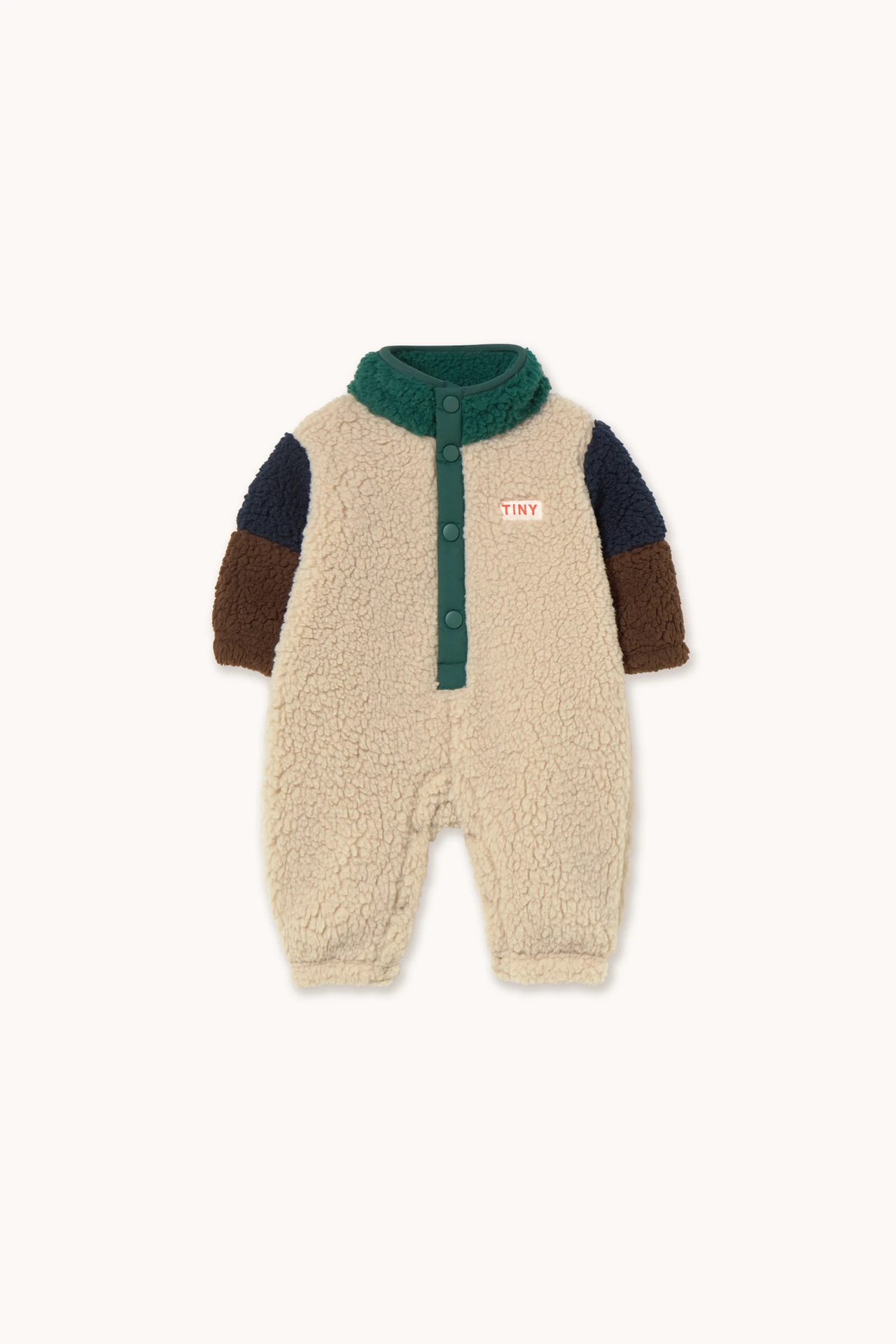 Colour Block Polar Sherpa One Piece - Dark Green