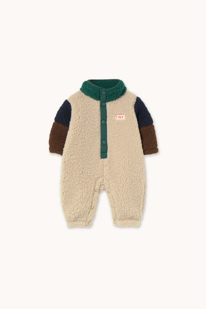 Colour Block Polar Sherpa One Piece - Dark Green