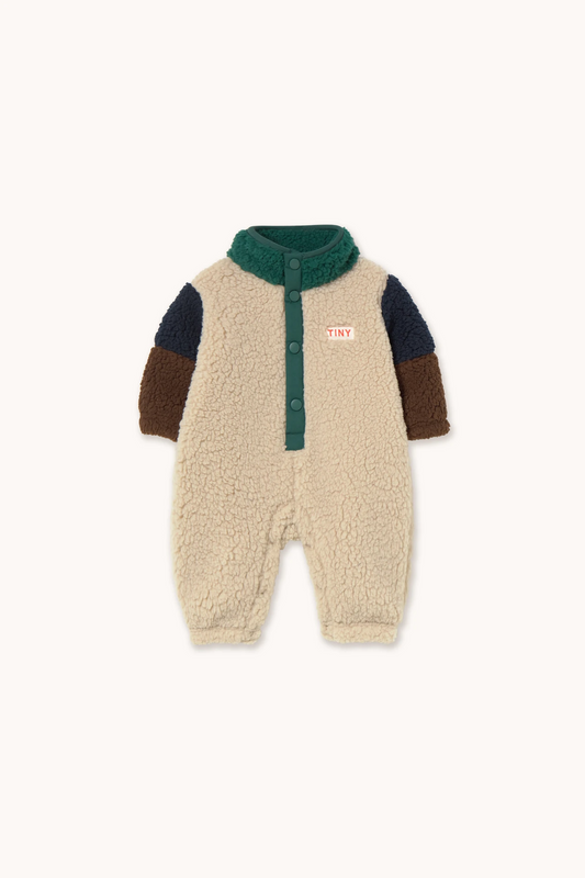 Colour Block Polar Sherpa One Piece - Dark Green