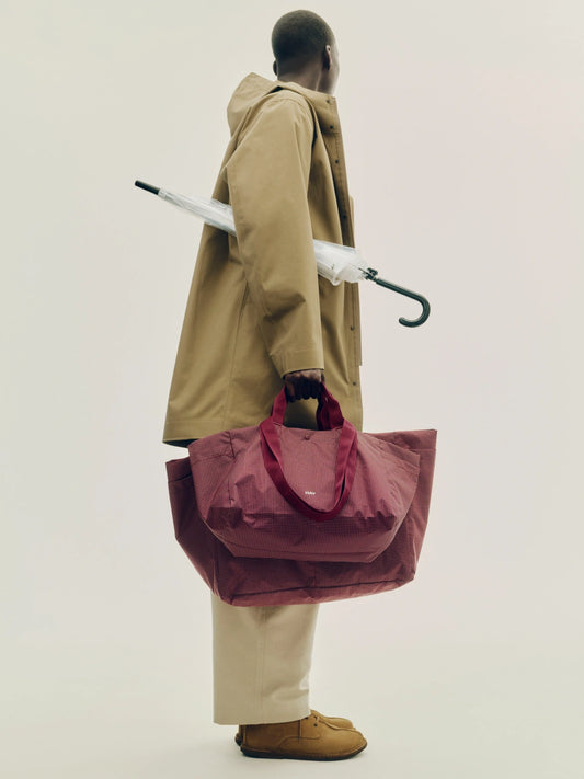 Grid Weekend Bag - Small Burgundy