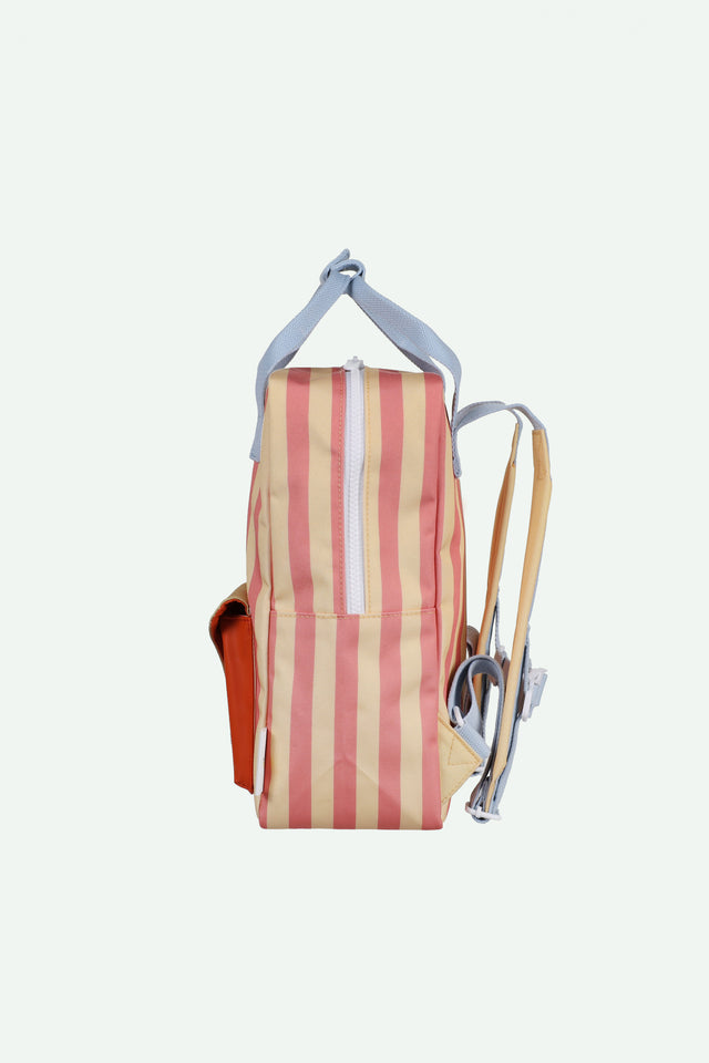 Backpack Medium Envelope - Stripes Coral Pink & Sandy