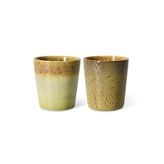70s Ceramics Coffee Mugs Van Gogh Sunflowers Set Of 2