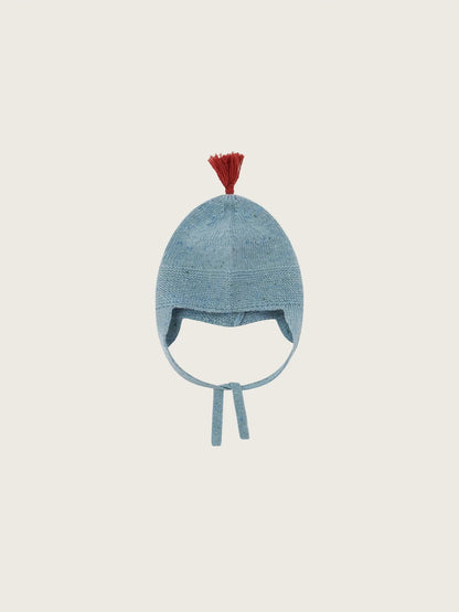 Winter Sky Contrast Tassel Hat
