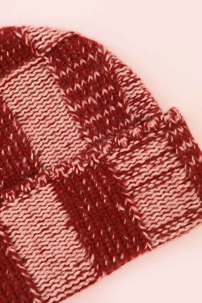 Check Beanie - Brick