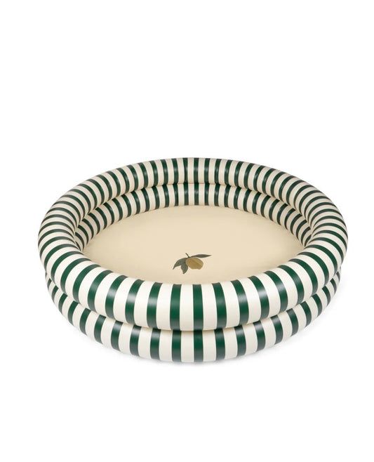 2 Ring Pool Large: Green Stripe