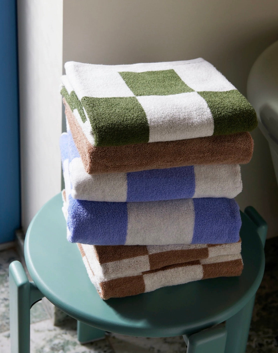 Check Wash Cloth: Matcha