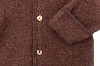 Hooded Baby Overall - Cinnamon Melange