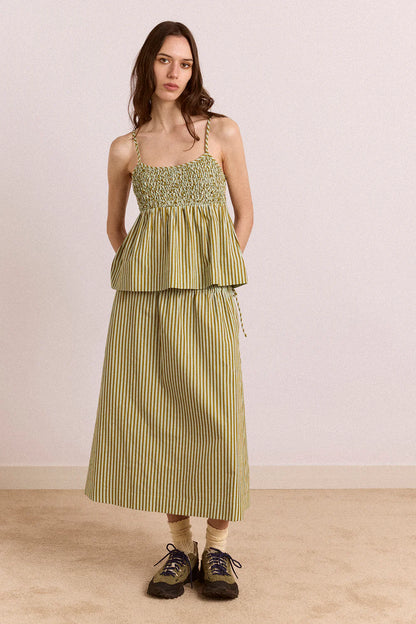 Dinah Cami - Basil Stripe