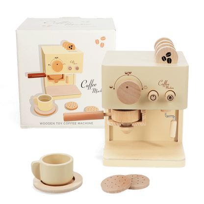 Wooden Toy Coffee Machine Playset