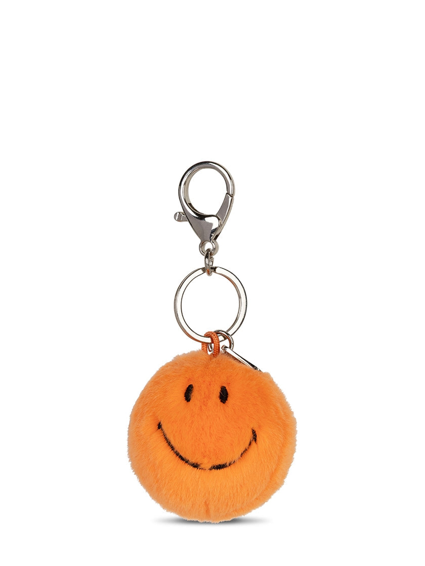Smiley Keychain - Eco Fuzzy Orange