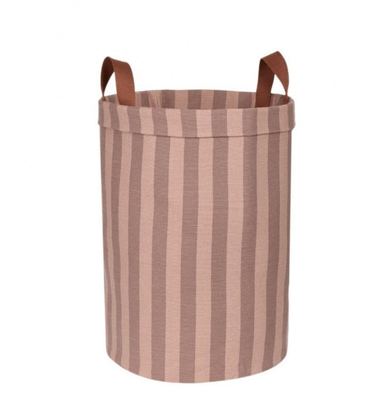Large Storage Basket - Pink Mauve Stripes