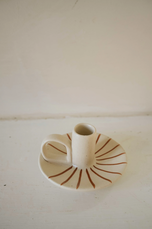 Wee Willy Winkie Candle Holder - Ginger Pinstripe