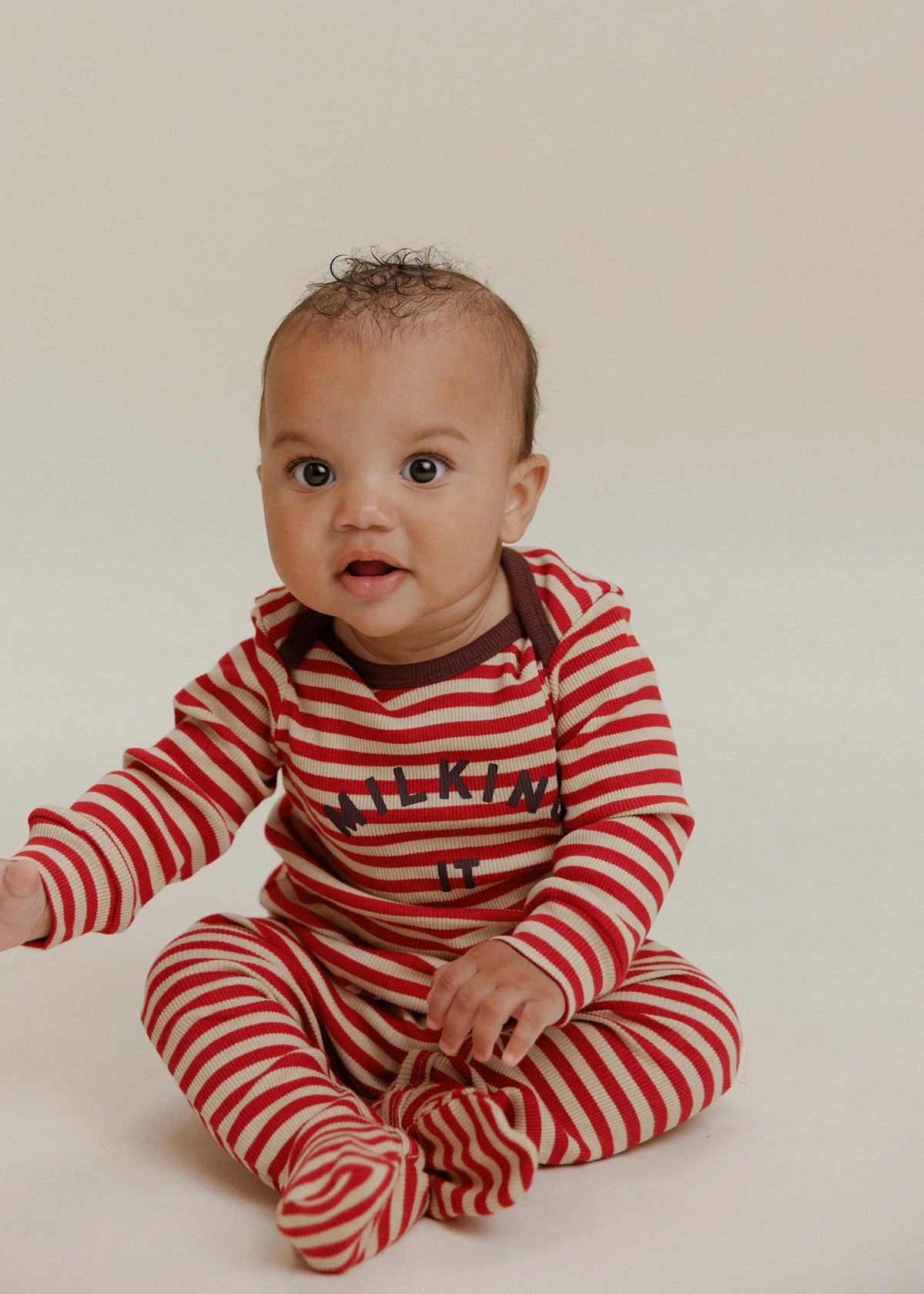 Milking It Crimson Stripe Onsie