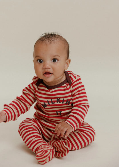 Milking It Crimson Stripe Onsie