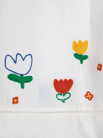 Garden Embroidery Poplin Skirt