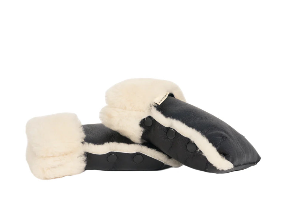 Coated Buggy  Mittens - Milk