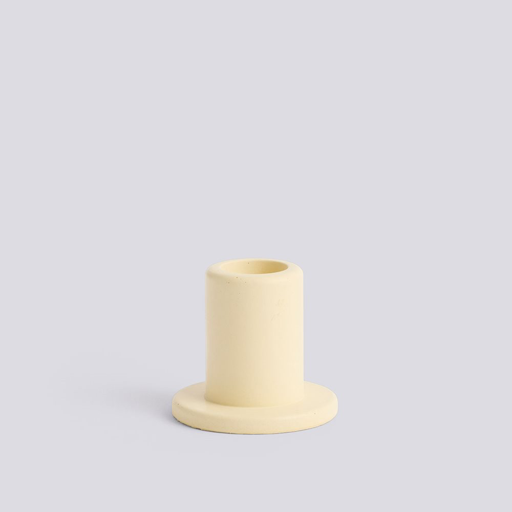 Tube Candle Holder Concrete Small - Lime Yellow