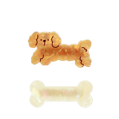 Hair Clips (set of 2) - Dog and Bone