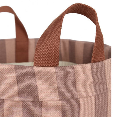 Large Storage Basket - Pink Mauve Stripes