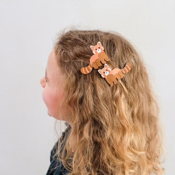 Red Panda Hair Clips