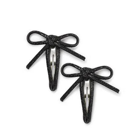 Glim Bow Hair Clips- Black