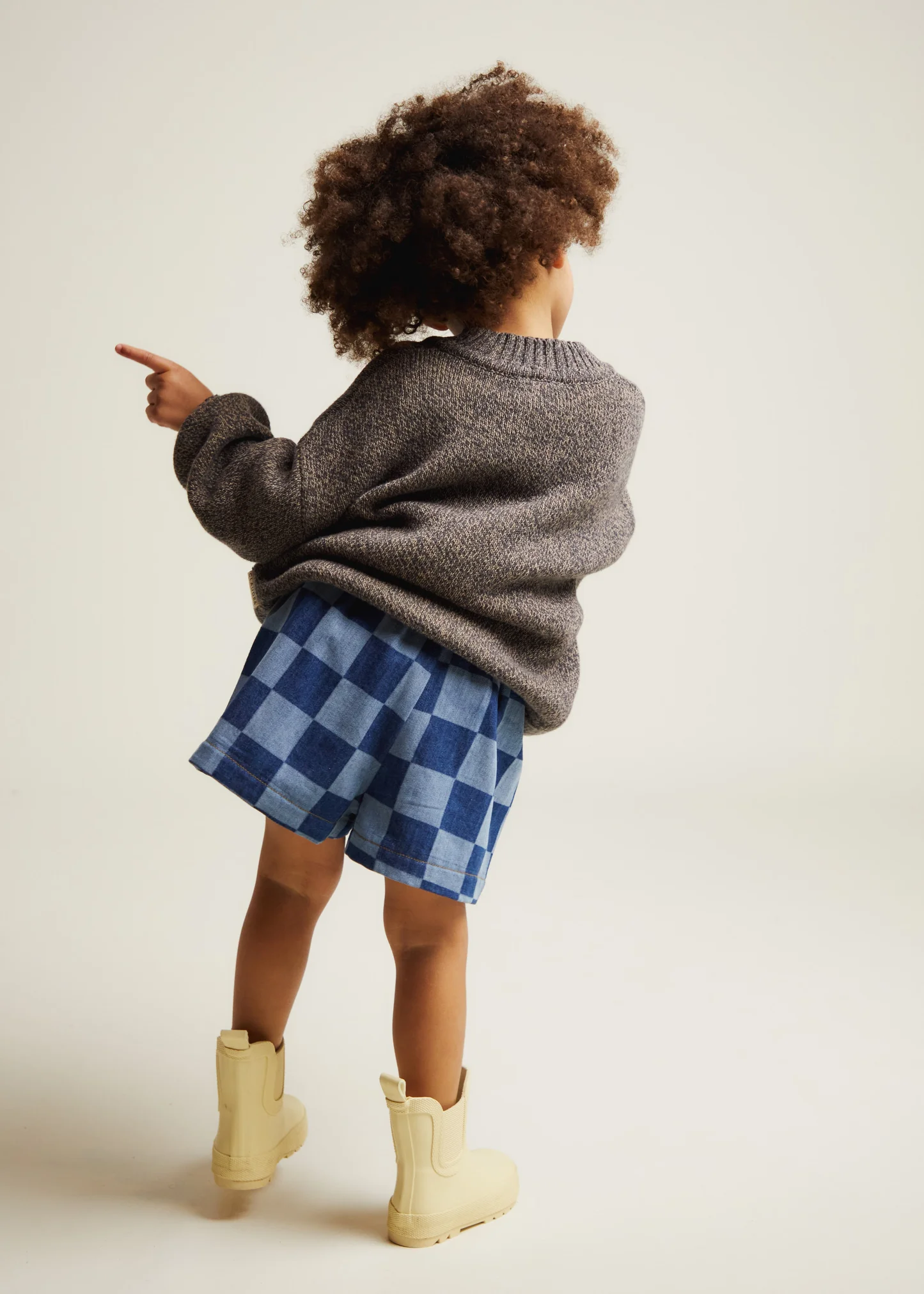 Frankie Checkerboard Denim Shorts