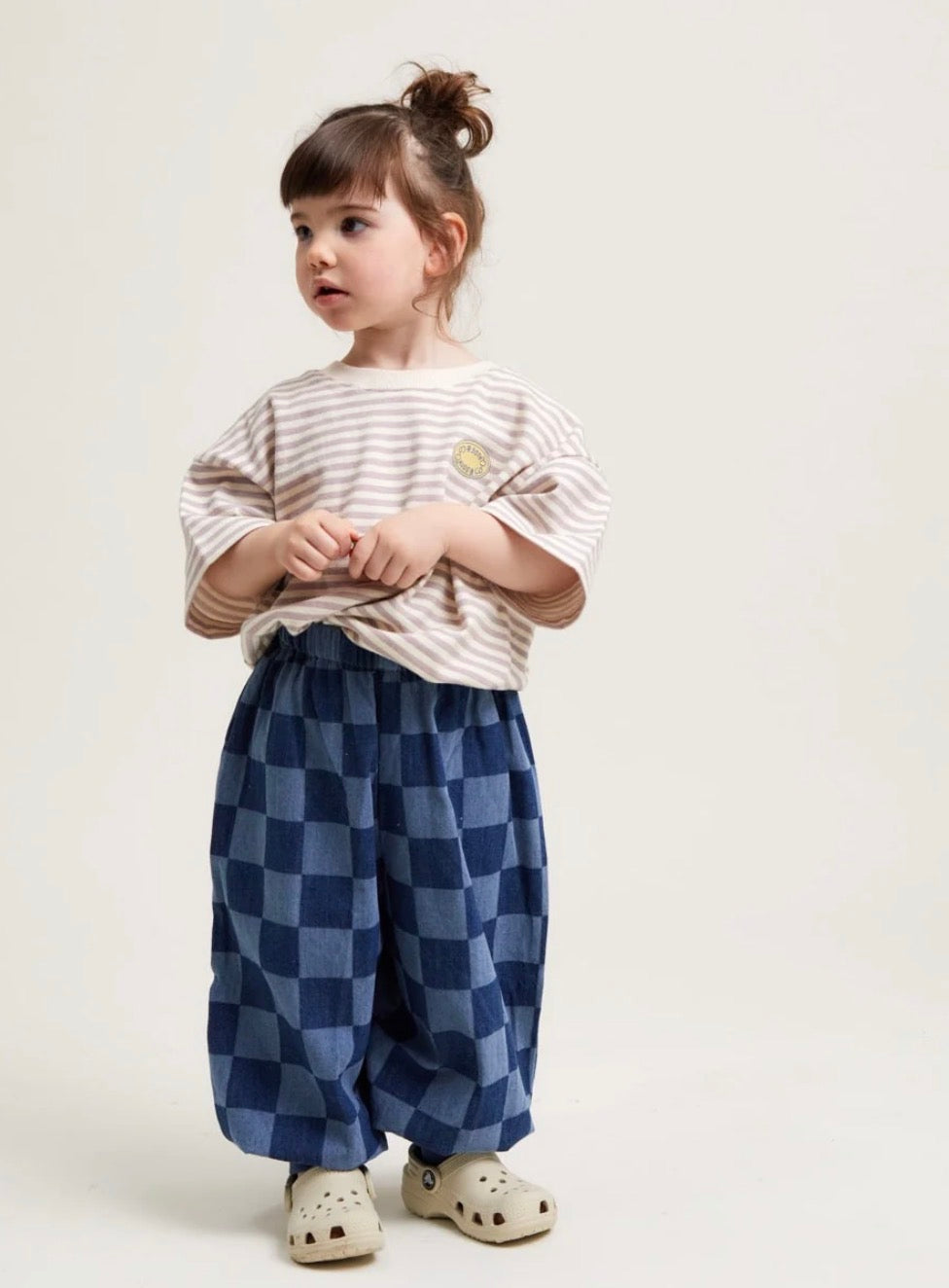 Murphy Checkerboard Balloon Denim Trousers