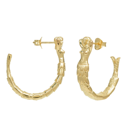 Big Mermaid Hoop Earring - Gold Plated